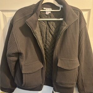 Carbon 2 Cobalt Quilted Men's Bomber Jacket - Medium | unisex | Dark Gray